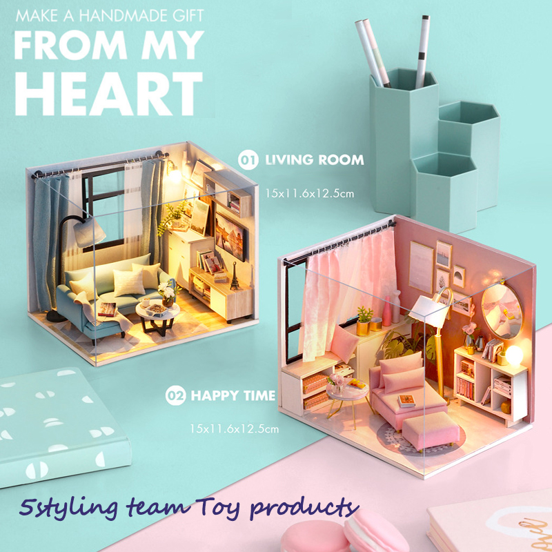 DIY ház: boldog óra fény és a nappali sarka