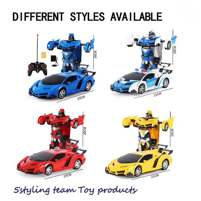 Xuezhishhan elektromos távirányítós autó 1:18 egy gomb távirányító deformációs autó robot szimulációs modell autózsák feltöltése