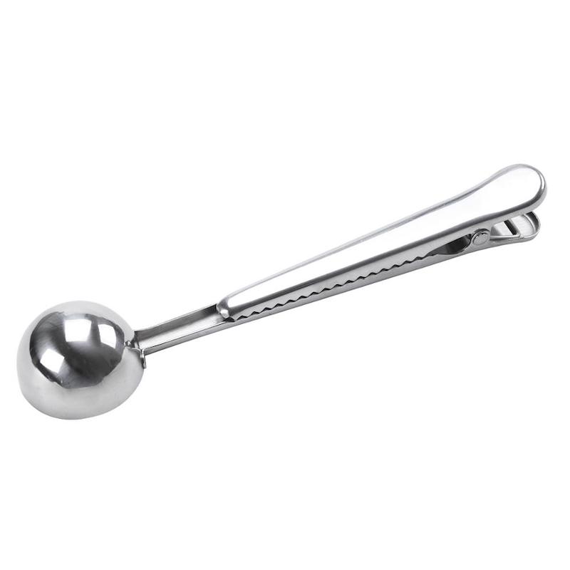 Amazon forró értékesítésű kanál kávézsák klippel rozsdamentes acél kávéskanál klippel