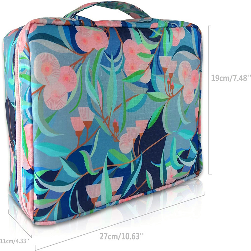 Portable Cosmetic Shaving Toiletry Beauty Mute Up Bag szervező tároló eltávolítható elosztóval és tükrökkel az utazási, üzleti, nyaralási és fürdőszoba háztartásban (Blue)