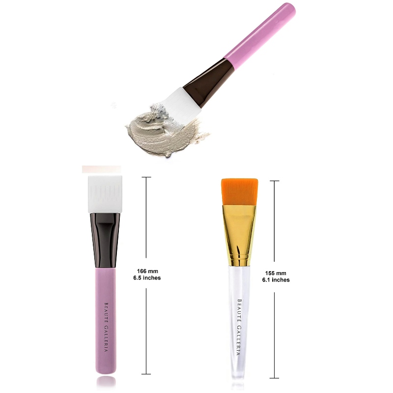 BEALUXUR 2db-os arcmaszk-ecset eszköz agyag iszaphoz Faszén Arc-szem-orr-test-rendellenességek nélküli DIY otthoni spa applikátor (szilikonkefe és szintetikus nylon sörtekefe)