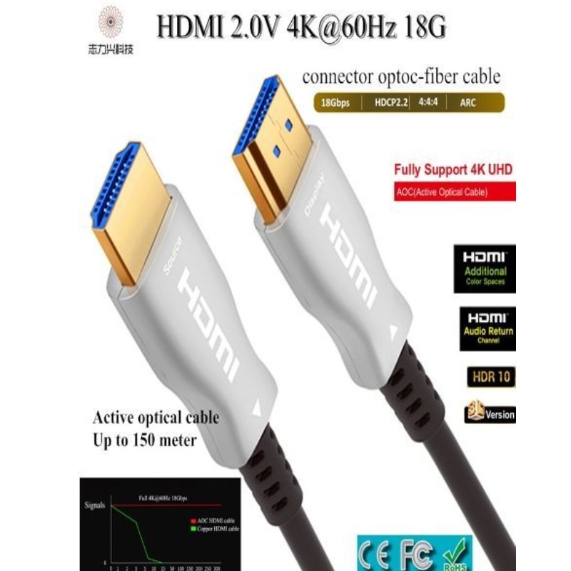 60M \/ 197ft nagy sebességű HDMI kábel 2.0v 18G 4K @ 60Hz 3D ACR Audio és video kábel, HDMI AOC