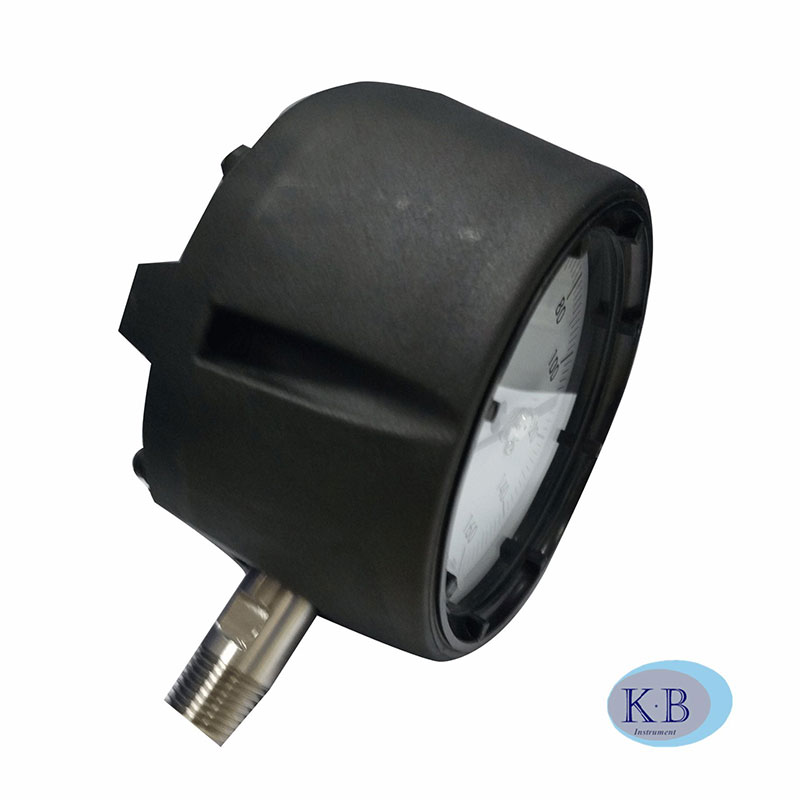 Szilárd elülső ipari biztonsági fekete szilárd elülső folyamatmérő Robbanásbiztos nyomásmérő