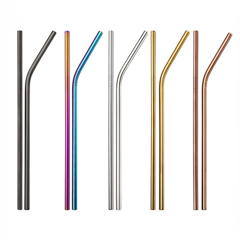 A tisztítókefével a 304 tökéletes újrahasznosítható szalmafém 4 csomag 12 cm-es rozsdamentes acélból készült ivószalmával