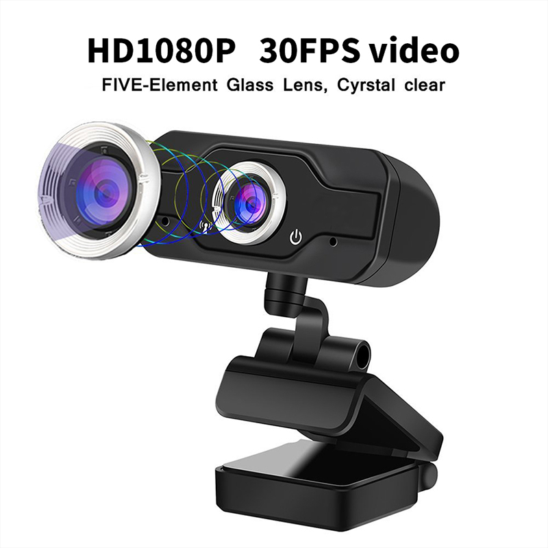 HD 1080P Webcam PC Laptop Web Camera,110° Wide- Angle USB- vel2.0Video Recorder Live Broadcast Camera Build-in Mikrofon