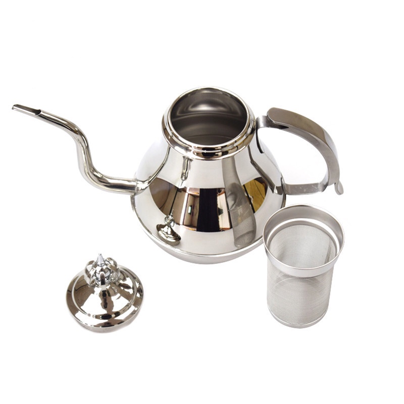 Rozsdamentes acél, finom szájú, kávéfőző, csepegtető teáskanna