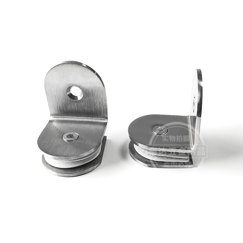 Gyári közvetlen értékesítés rozsdamentes acélból készült rögzített klipüveg partíciókód sarokkód fali klip 90 fokos egyoldalú klip