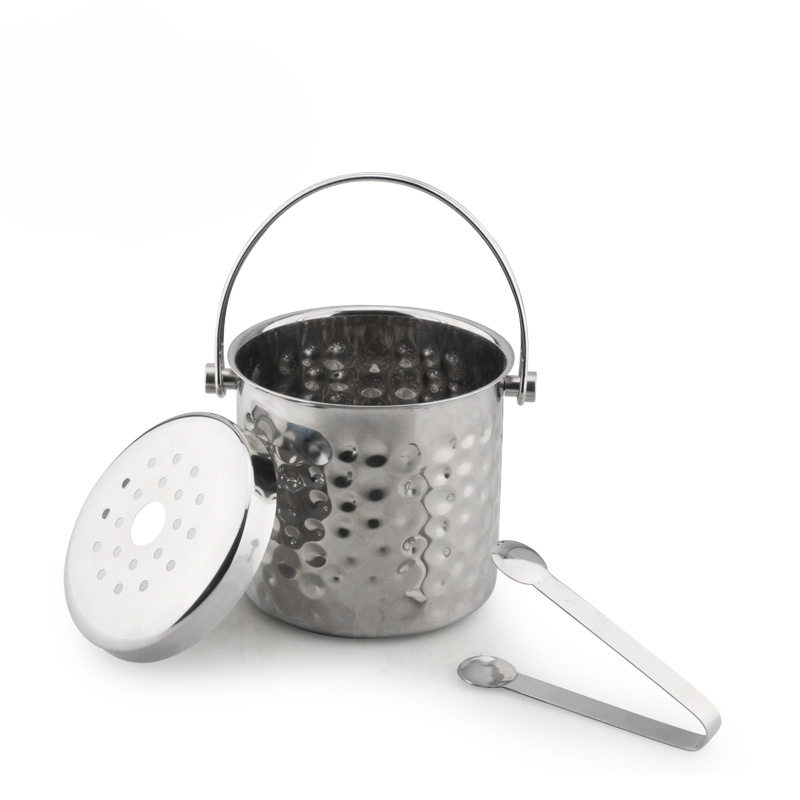 A fedő rozsdamentes acél jégkockákkal nagy pezsgős borhűtő vödör rozsdamentes acél nagy jégvödör