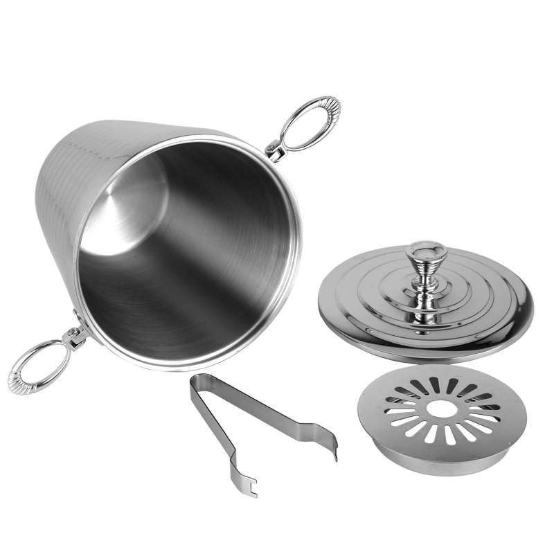 rozsdamentes acél jégfogók nagy pezsgőbor hűtővödör rozsdamentes acélból készült nagy jégvödör fedéllel és klipsszel