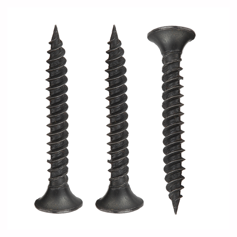 Fekete foszfált süllyesztett fejű rozsdamentes acél finomszálú öncsavarok