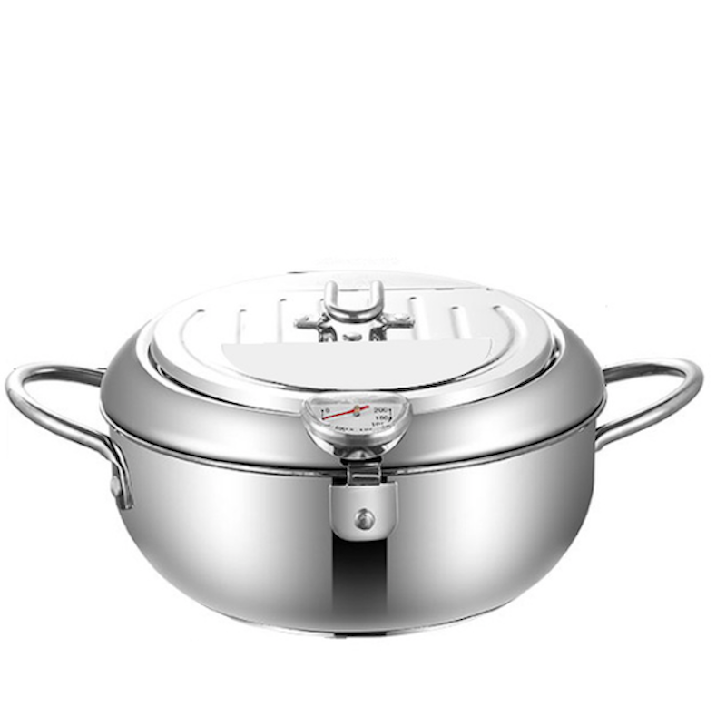 szűrővel és hőmérővel ellátott olajsütő