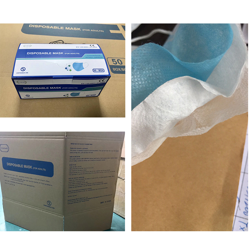 Eldobható Maszk három réteg vattacukor védőmaszk, hatékonyan megelőzve a baktériumokat, a nyált,