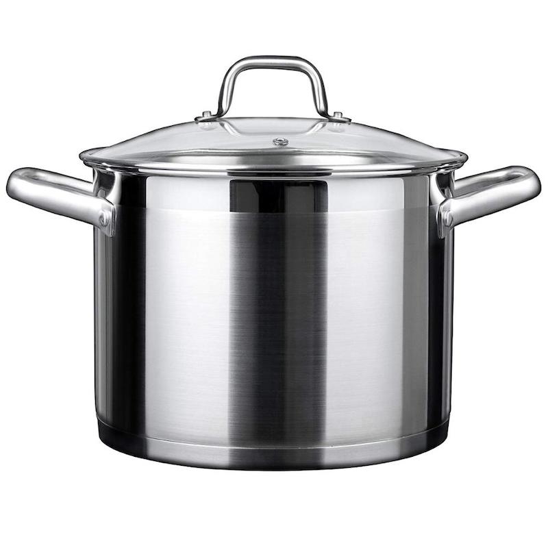 rozsdamentes acélból készült edényedényedény borítással