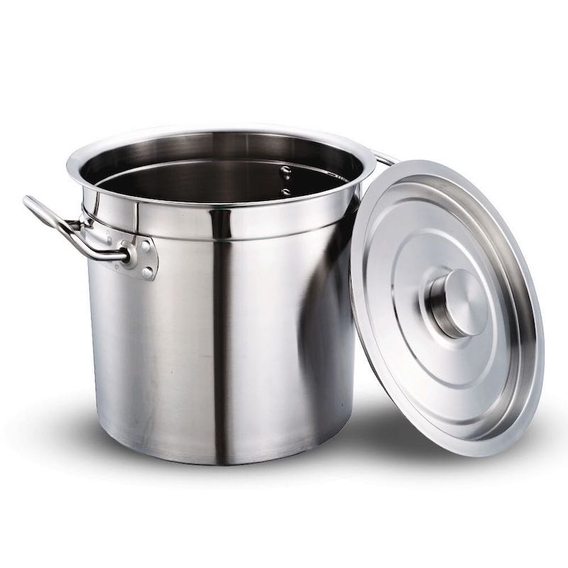 rozsdamentes acélból készült edényedényedény borítással