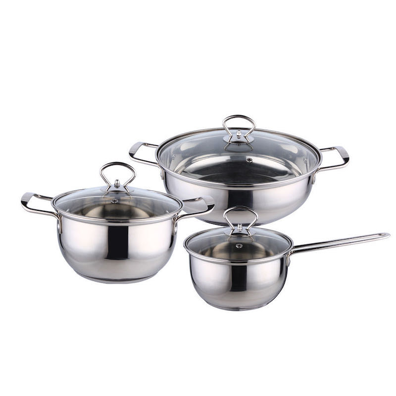 rozsdamentes acél casserole készlet