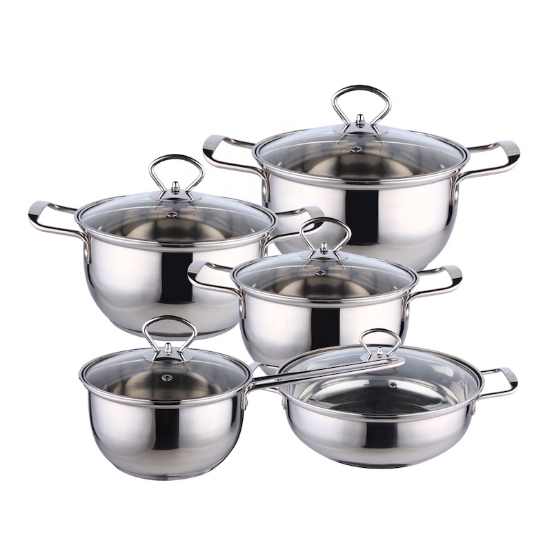 rozsdamentes acél casserole készlet