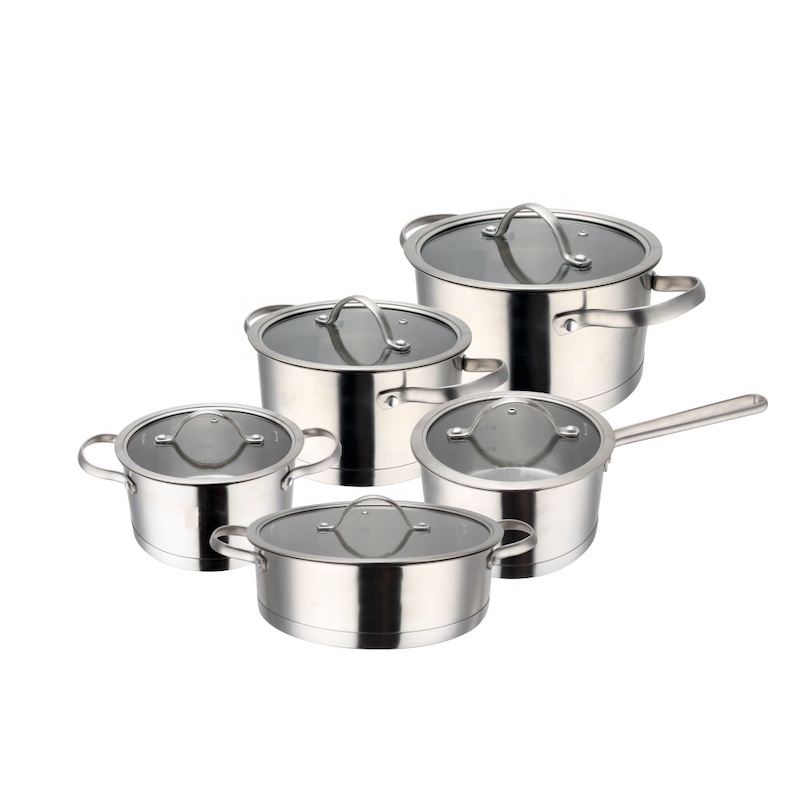 rozsdamentes acél casserole set, 3pcs, 5 pcs készlet