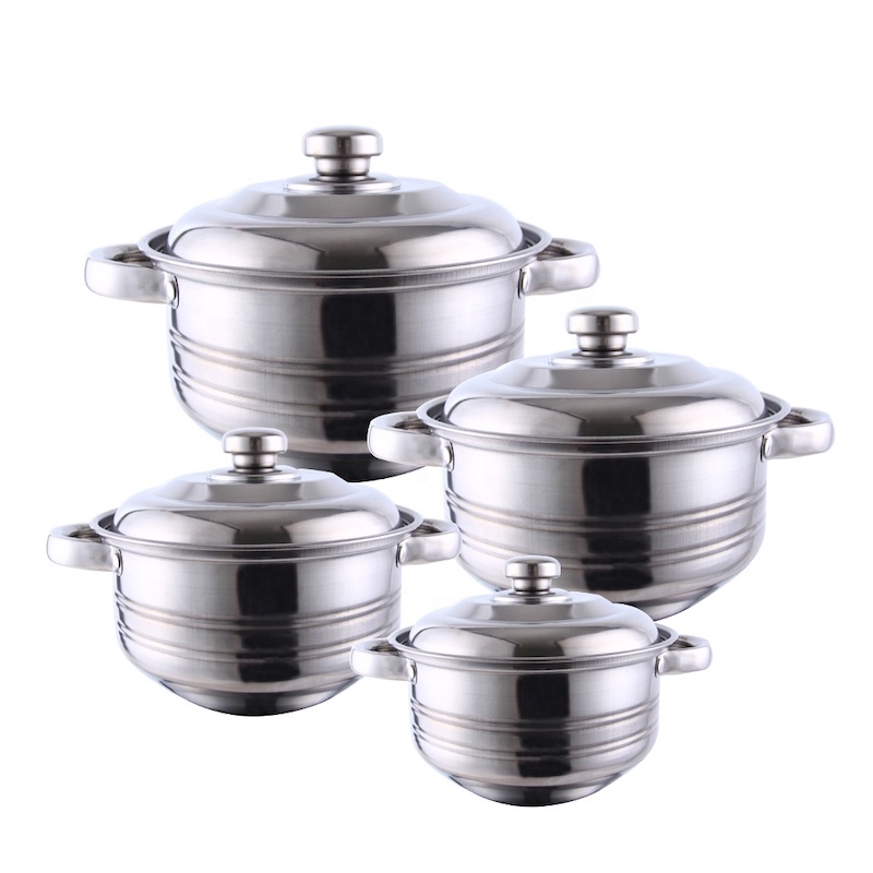 casserole set, 3pcs set, 5 pcs készlet rozsdamentes acélból