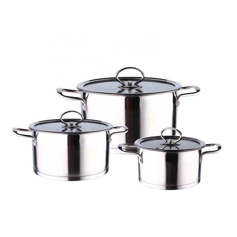 casserole set, 3pcs set, 5 pcs készlet rozsdamentes acélból