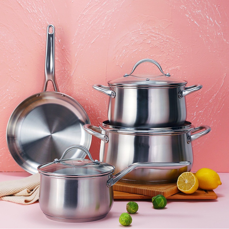 rozsdamentes acél casserole set, 3pcs set, 4pcs set, 5 pcs set