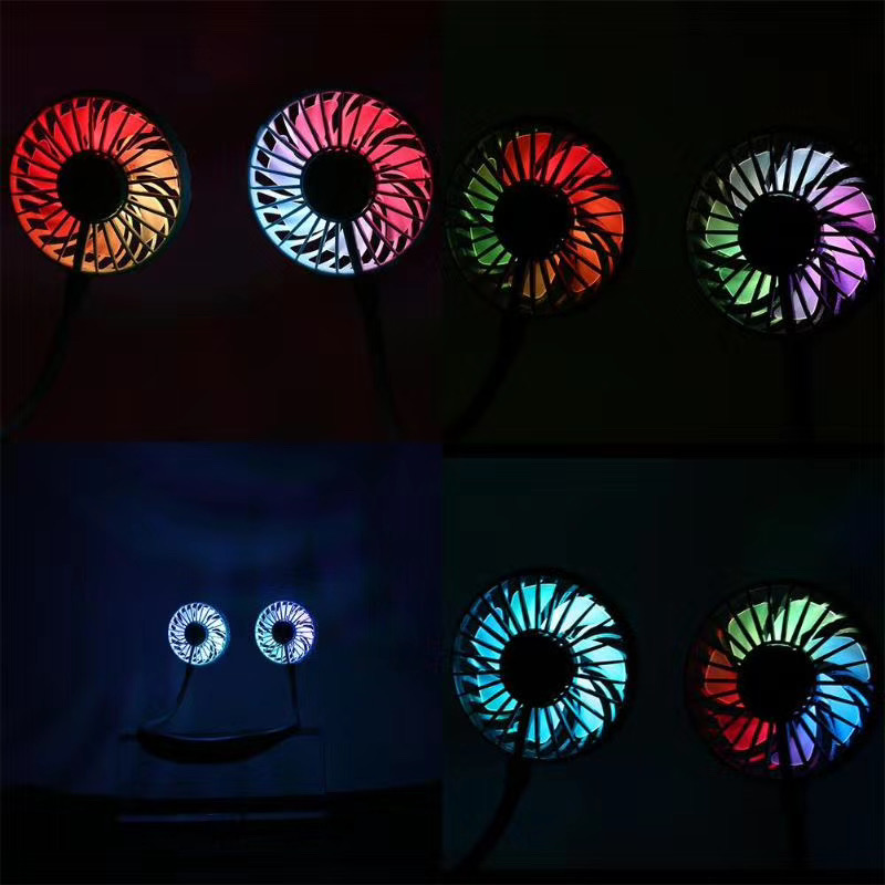 Hordozható nyakpántos sport ventilátor USB újratölthető LED-es ventilátor 3. germáció