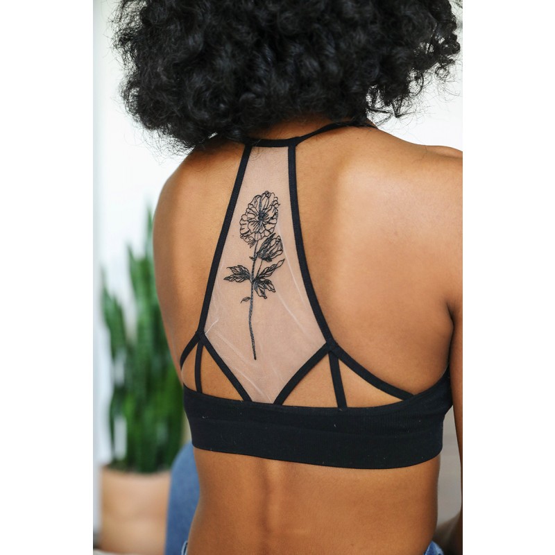 GA-5543 Virág Bloom Tattoo Mesh Bralette