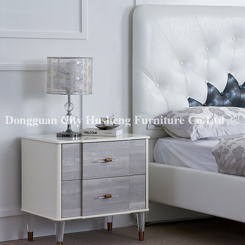 Új érkezés!Modern Bőr Ágy a hálószoba bútorainak