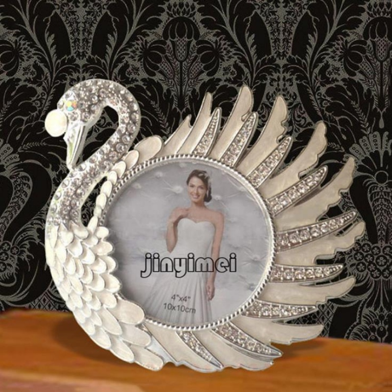 Modern kínai kreatív fém képkeret ezüst kreatív hálószoba Swan dekoratív képkeret lehet szabni