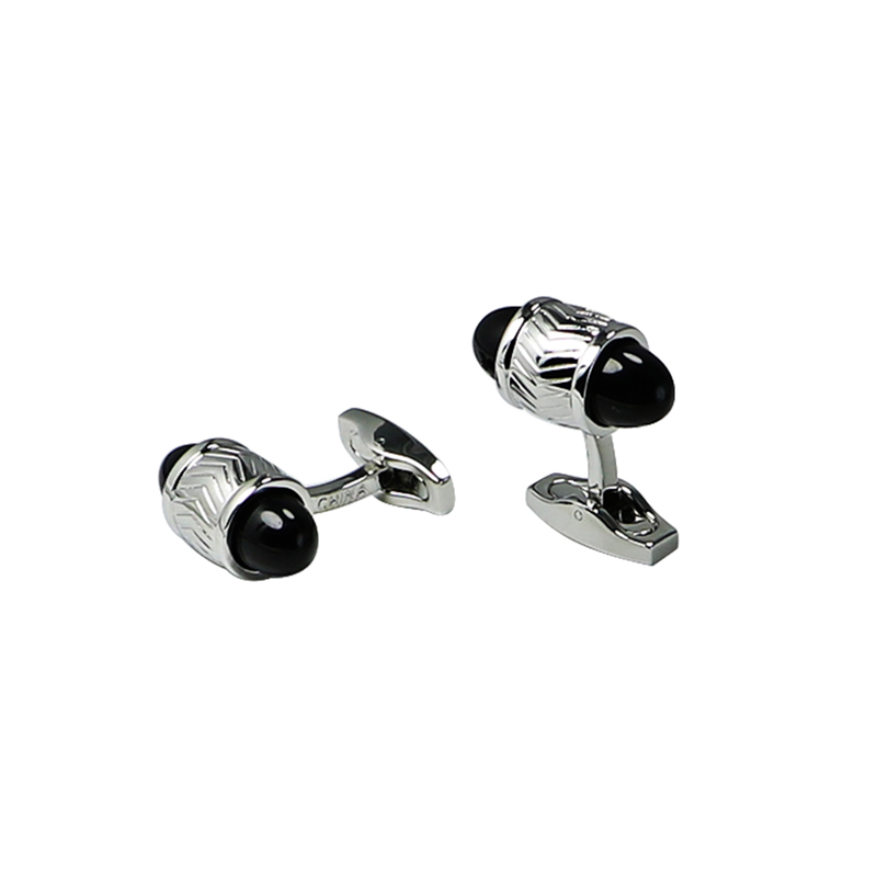Fekete Agate Bullet Novelty Cuff Links