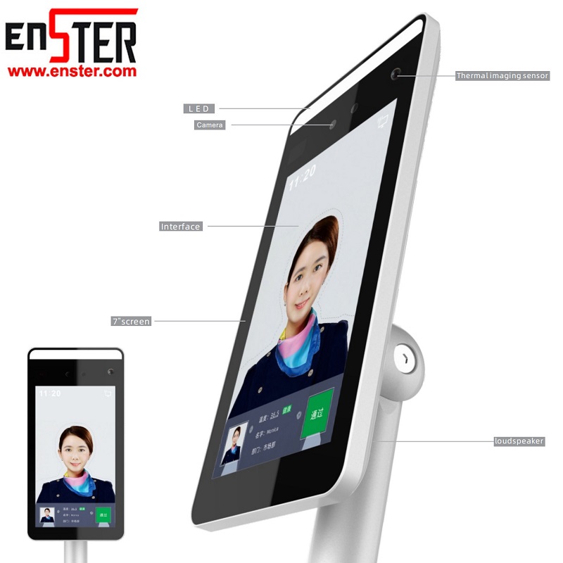 Arcfelismerő hőmérséklet detektálás 7inch intelligens termikus képkamera