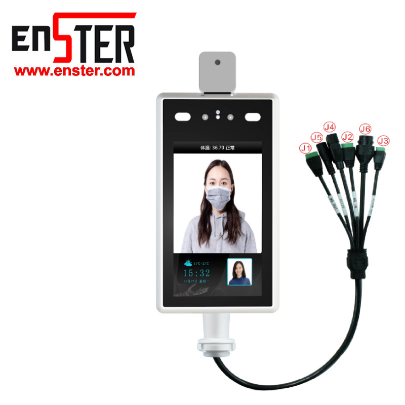 Többnyelvű arcfelismerő hőmérséklet-érzékelő 8 hüvelykes intelligens kamera