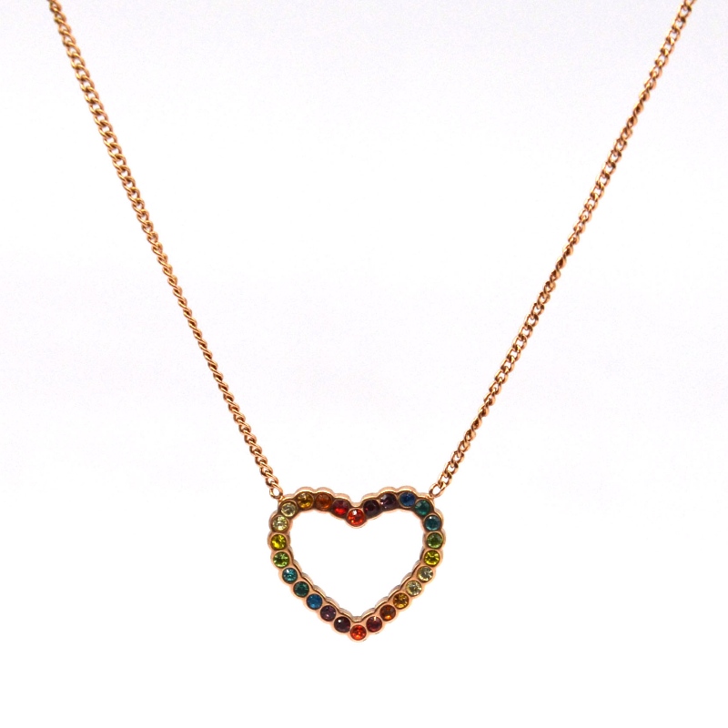 Rozsdamentes acél szív alakú agyag kő medál nyaklánc rfbnck1111