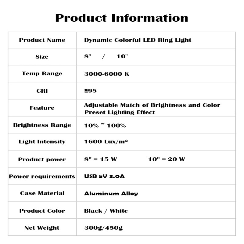 Mobiltelefon élő támogatás töltőfény horgonyhorgony szépség bőrfiatalító gyűrű szépségfény lámpa