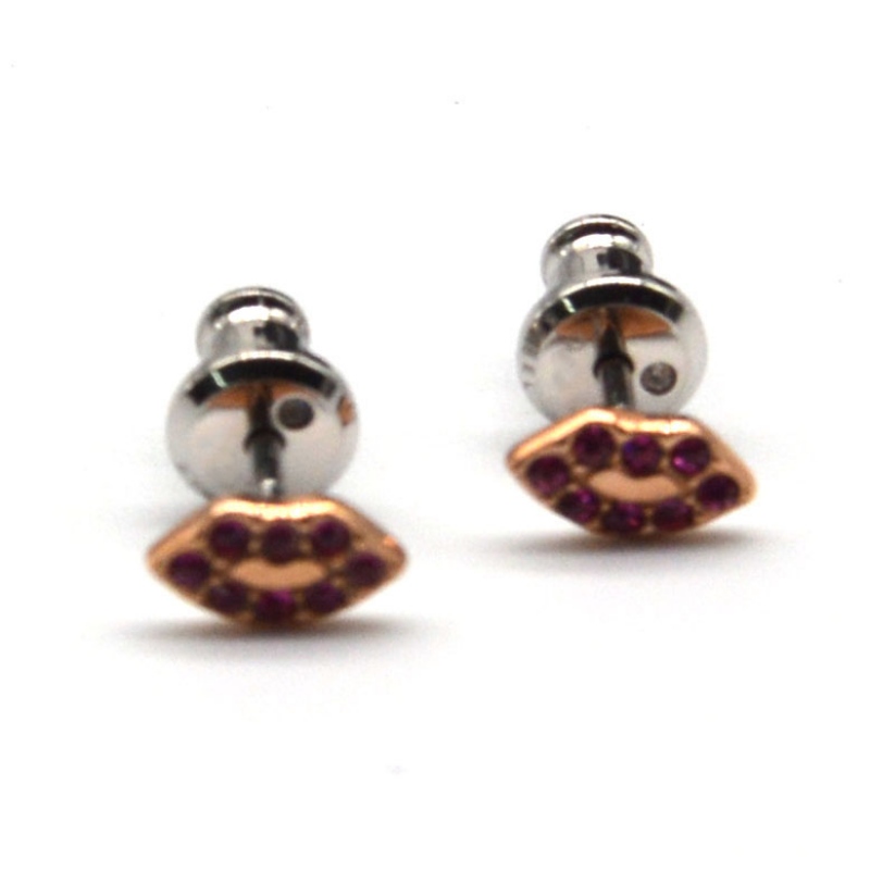 Divatékszer, rozsdamentes acél ékszer, rozsdamentes acél fülbevaló, gyémánt fülbevaló, gyémánt fülbevaló, strasszon, Zircon rfad0076