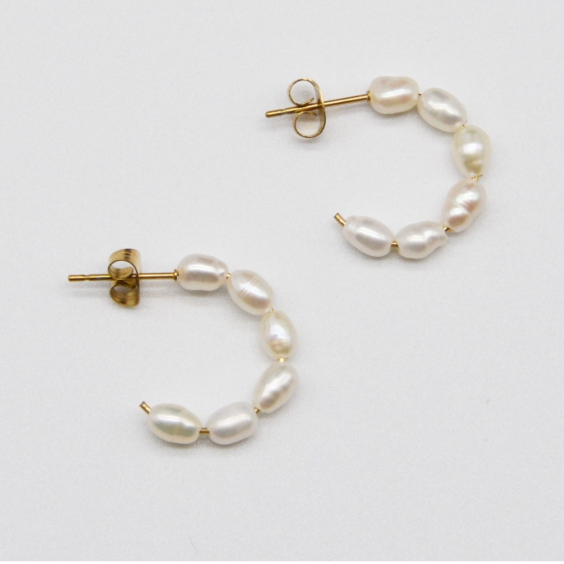 Rozsdamentes Steel Pearl fülbevalók, divatékszerek, divatékszerek, Pearl Ékszer rfad0066