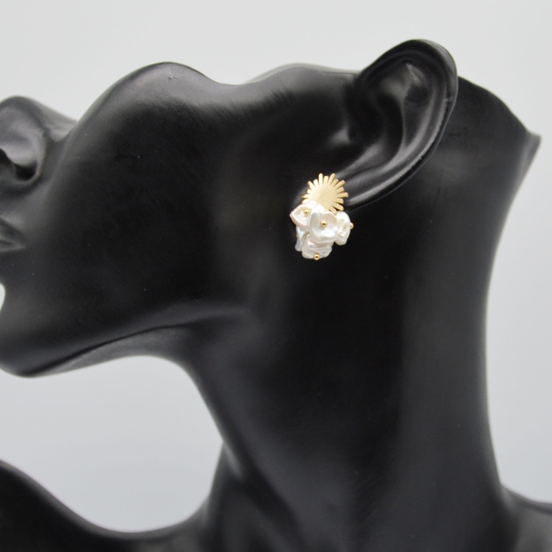 Rozsdamentes Steel Pearl fülbevalók, divatékszerek, divatékszerek, Pearl Jewelry rfbear034