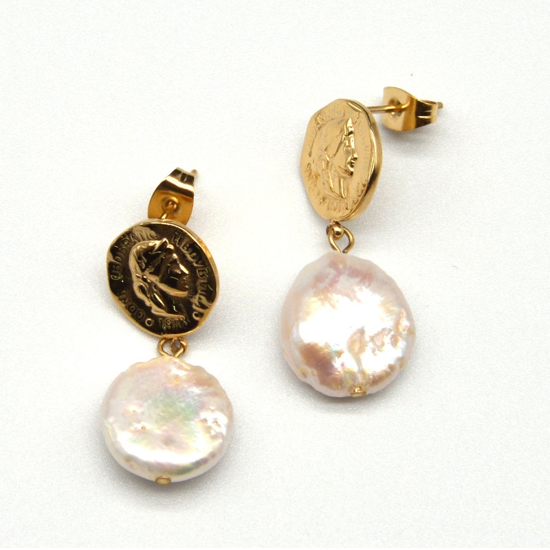 Stainless Steel Pearl fülbevalók, divatékszerek, divatékszerek, Pearl Jewerry rfber048