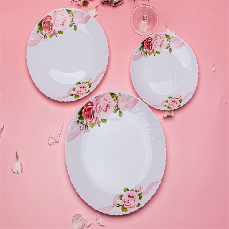 58L &Spinning Dinnerware Set Heat Resistant Opal Glassware