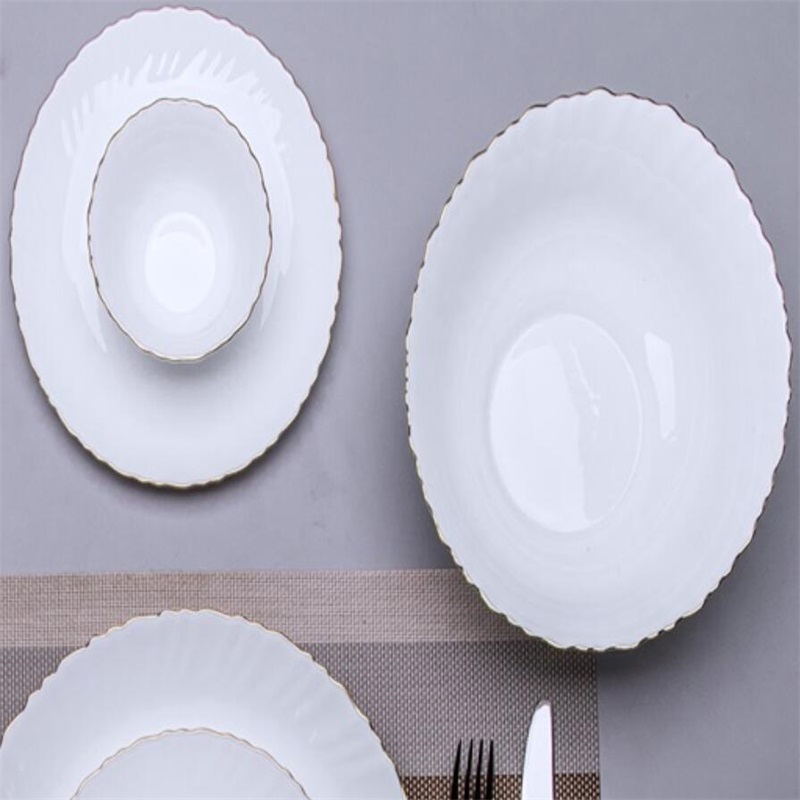 21G &Dinner Set Golden line Heat Resistant Opal Glassware