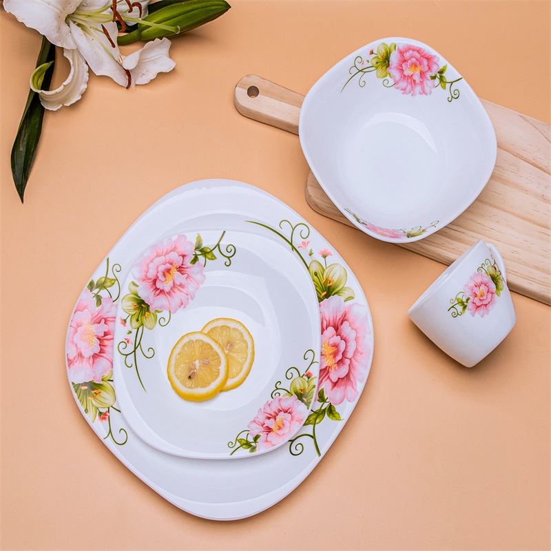 16F &Square Dinner Set Heat Resistant Opal Glassware