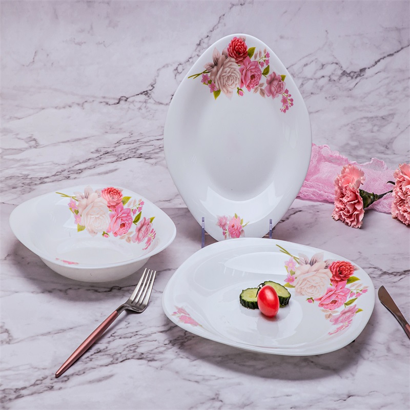 20F &Square Dinner Set Heat Resistant Opal Glassware