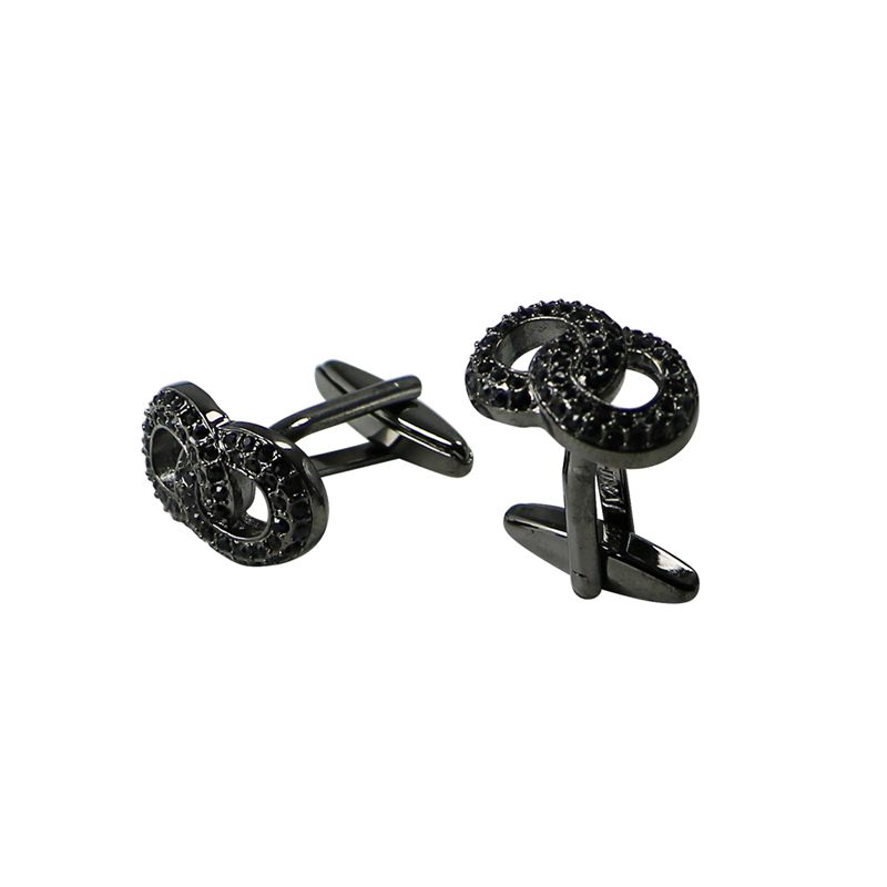 Dupla oldali fekete Crystal Gunmetal- csomós bilincses linkek