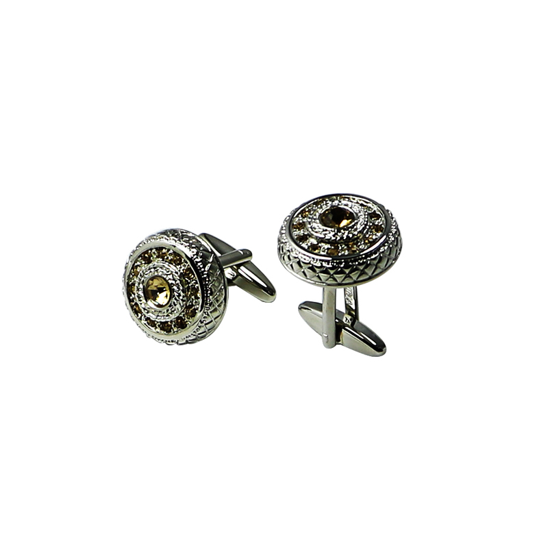 Vintage Round Cuff Links pezsgőkristálysal
