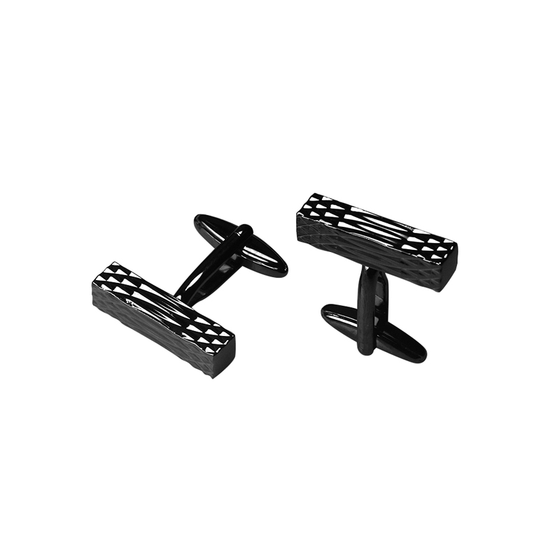 Fekete Gunmetal Shining Unique Cuff Links