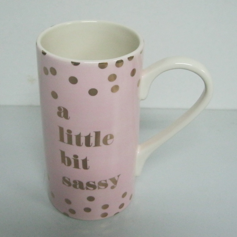 Logo Custo Gold Metall Gold Decal Proventional Ceramic Mug Coffee Mug