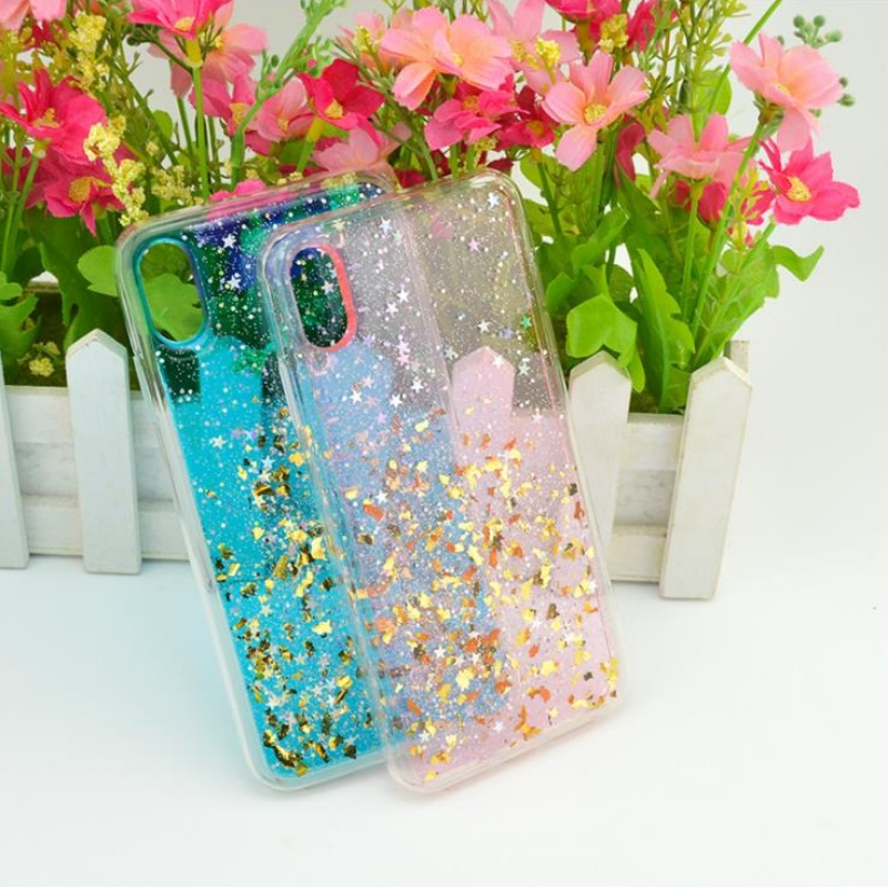 A gyári közvetlen vaku por, arany fólia, ezüst fólia iPhone az átlátszó, cseppfolyós, műanyag mobiltelefon csomagolású PC TUP lágy burok