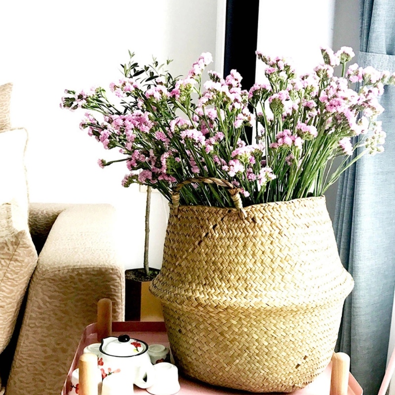 Szőtt tengeri fű hasi kosár tárolására szolgáló virágcserép nadrágtartó