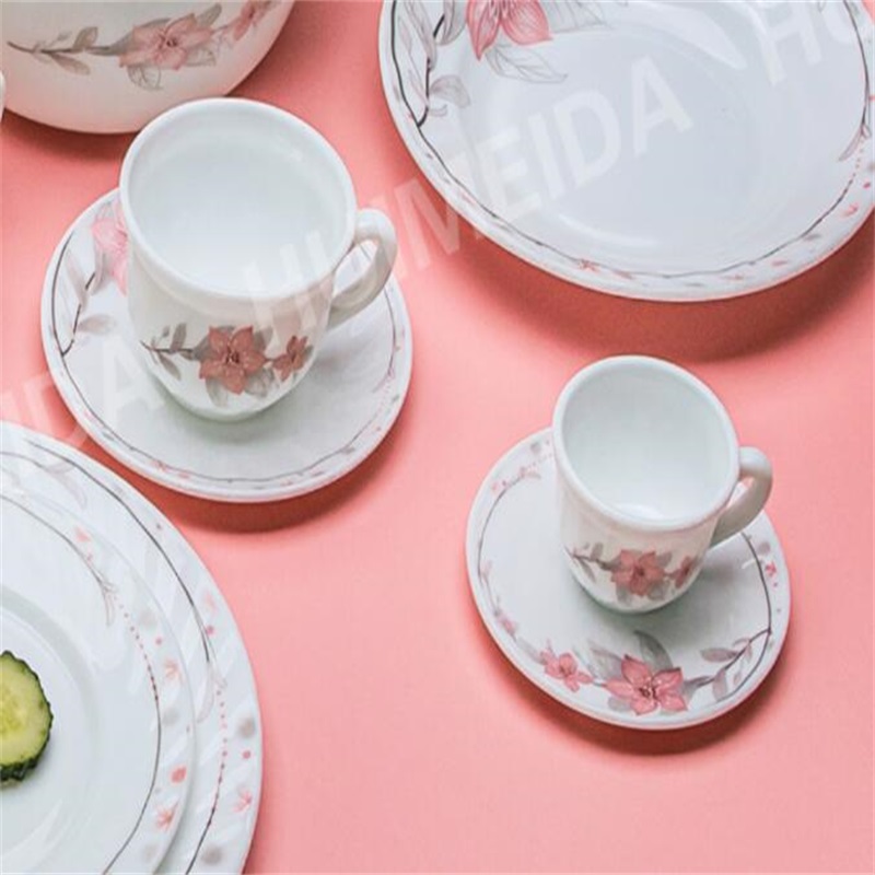 opálüvegből készült vacsorakészlet - kupa sorozat