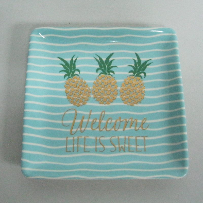 Arany fémdecal kerámia lap Dinner Plate Dekorációs rendszám 4.5