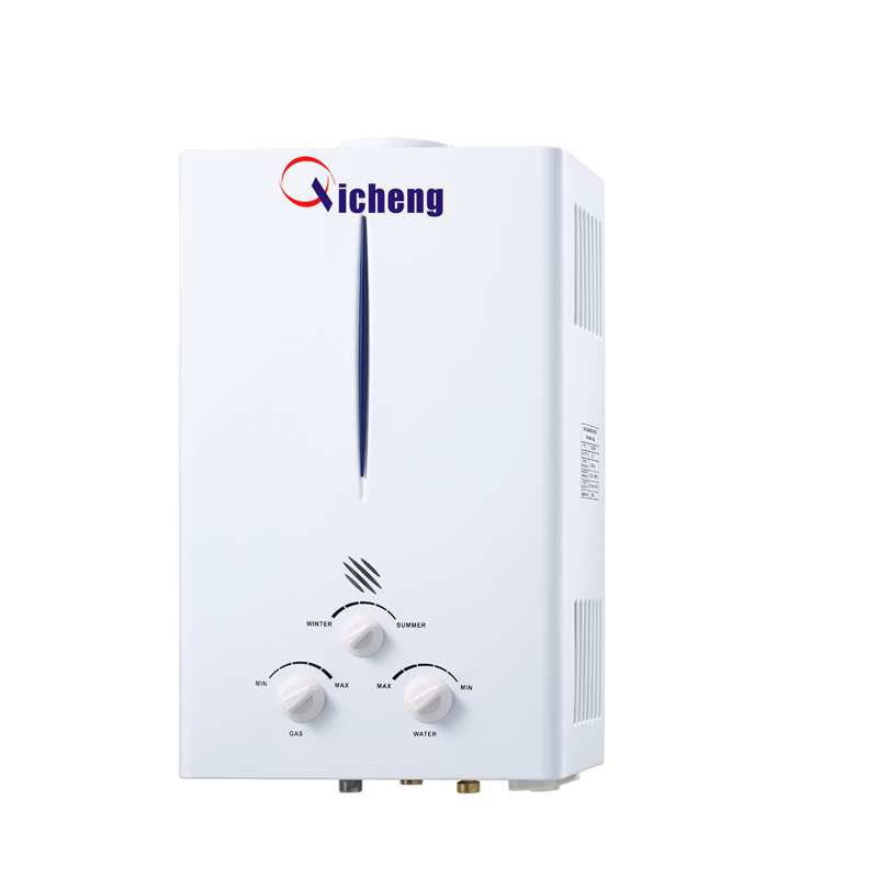 fehértest 13 liter gázzal működő vízmelegítő